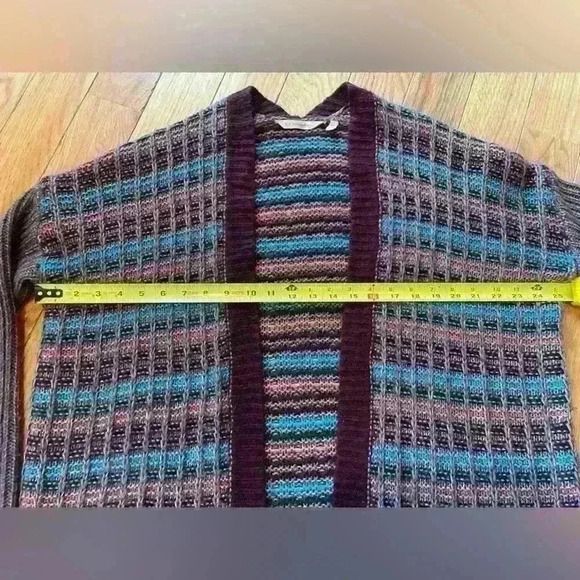 Soft Surroundings Women Size S/M Eirene Multicolor Plaid Fuzzy Sweater Cardigan - Picture 12 of 13